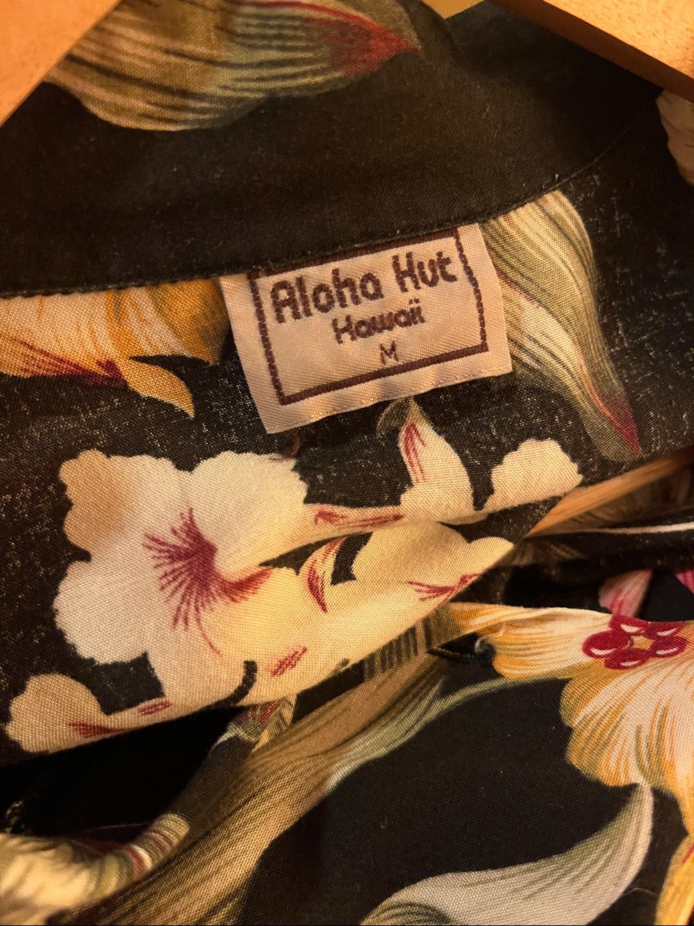 Floral Black Shirt with Yellow & Pink Flowers - Picture 4 of 6